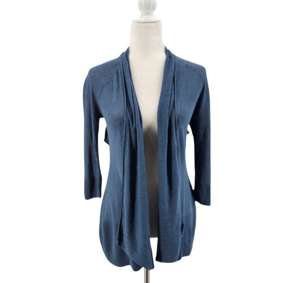 Anthropologie Angel of the North Womens Small Cardigan Linen Blue Lightweight - Picture 1 of 8